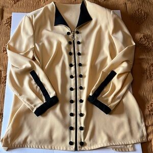 Bleyle VINTAGE pastel light yellow button down blouse Size 14